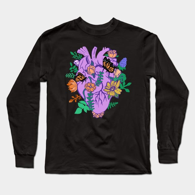 Pastel Goth Anatomical Heart Long Sleeve T-Shirt by LunaElizabeth